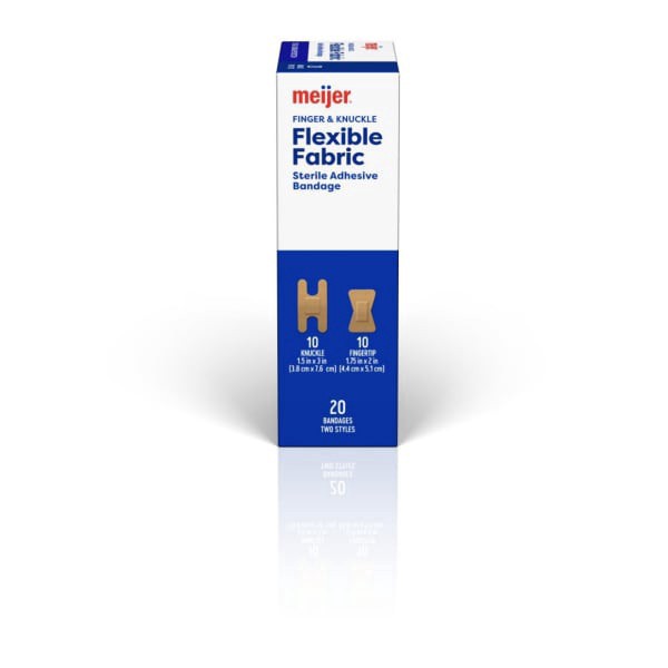 slide 8 of 21, Meijer Flexible Fabric Knuckle and Finger Adhesive Bandages, 20 ct