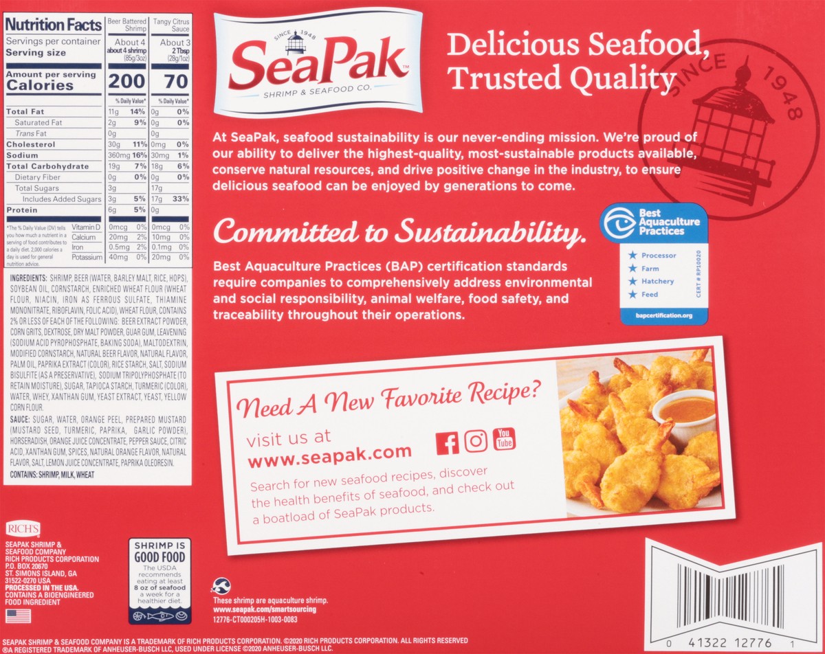 slide 9 of 11, SeaPak Beer Battered Beer Batter Shrimp, 16 oz