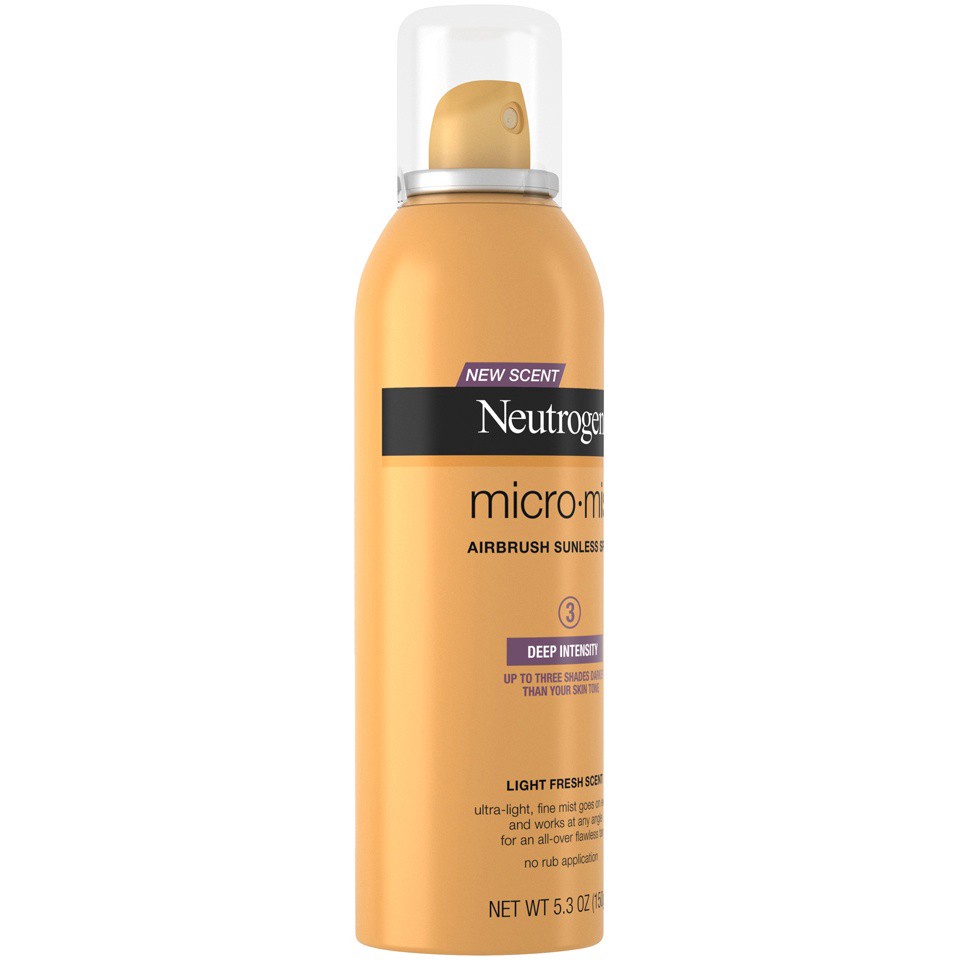 slide 4 of 6, Neutrogena Micromist Airbrush Sunless Tanning Spray, Gradual Sunless Indoor Tanner with Witch Hazel, Oil-Free & Non-Comedogenic Formula, Deep Intensity, 5.3 oz, 5.3 oz