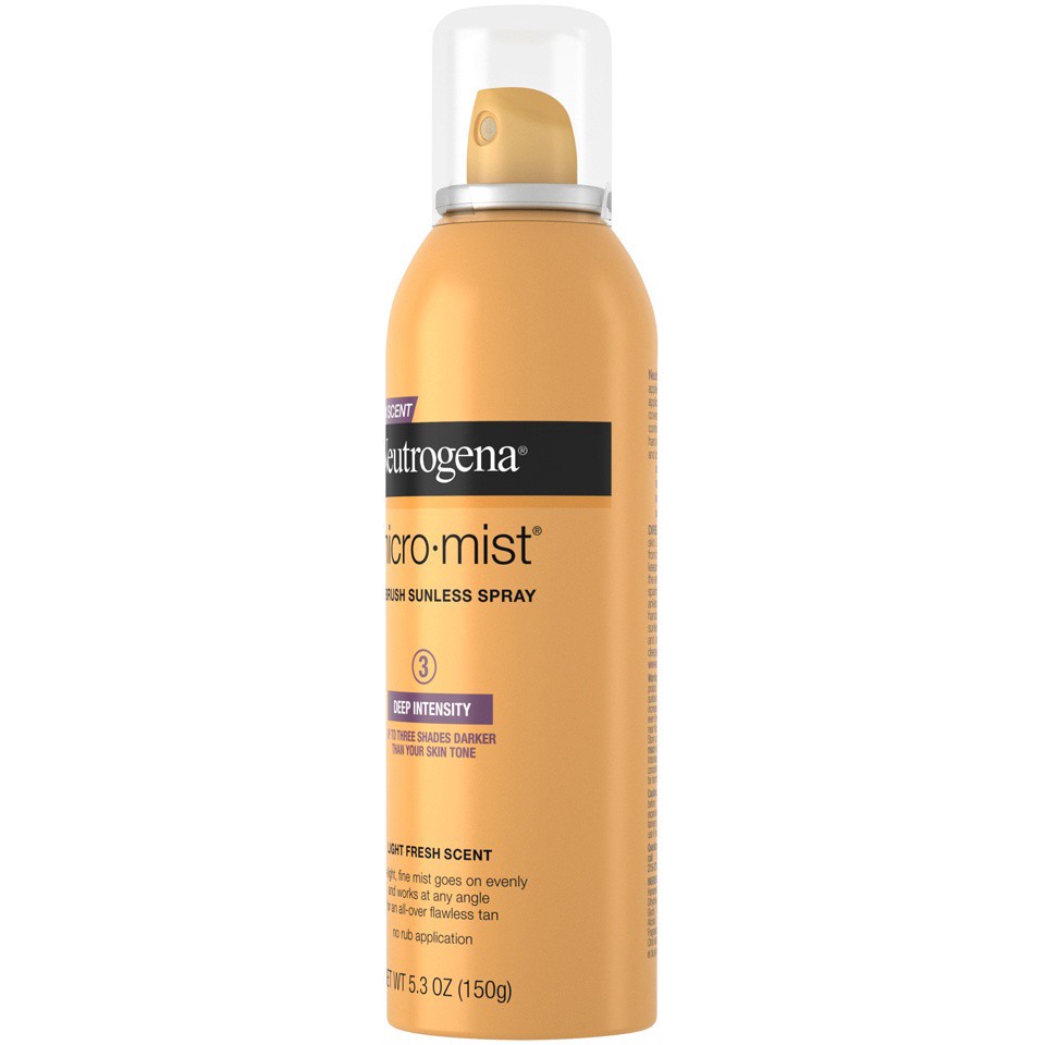 slide 6 of 6, Neutrogena Micromist Airbrush Sunless Tanning Spray, Gradual Sunless Indoor Tanner with Witch Hazel, Oil-Free & Non-Comedogenic Formula, Deep Intensity, 5.3 oz, 5.3 oz