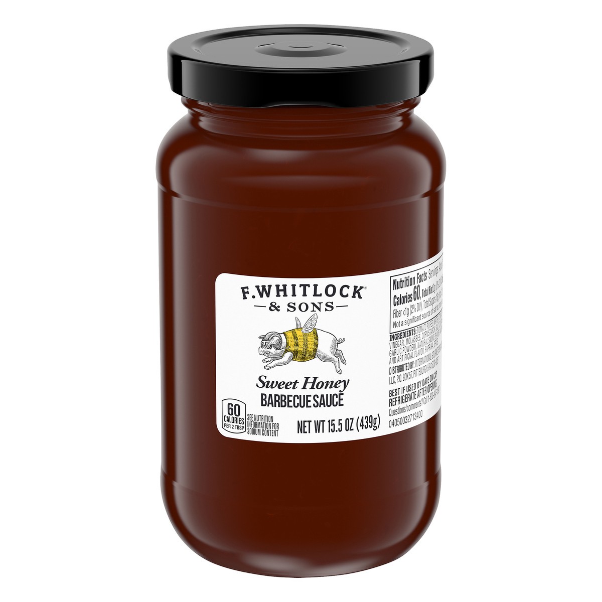 slide 13 of 13, F. WHITLOCK & SONS Sweet Honey Barbecue Sauce, 15.5 oz Jar, 15.5 oz