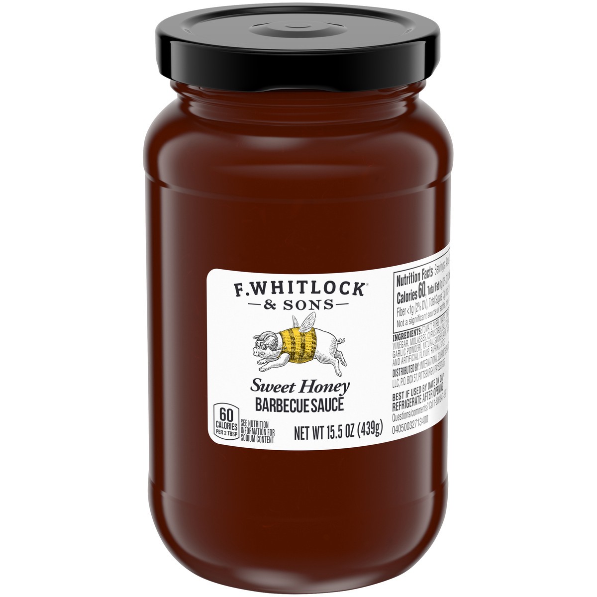 slide 1 of 13, F. WHITLOCK & SONS Sweet Honey Barbecue Sauce, 15.5 oz Jar, 15.5 oz