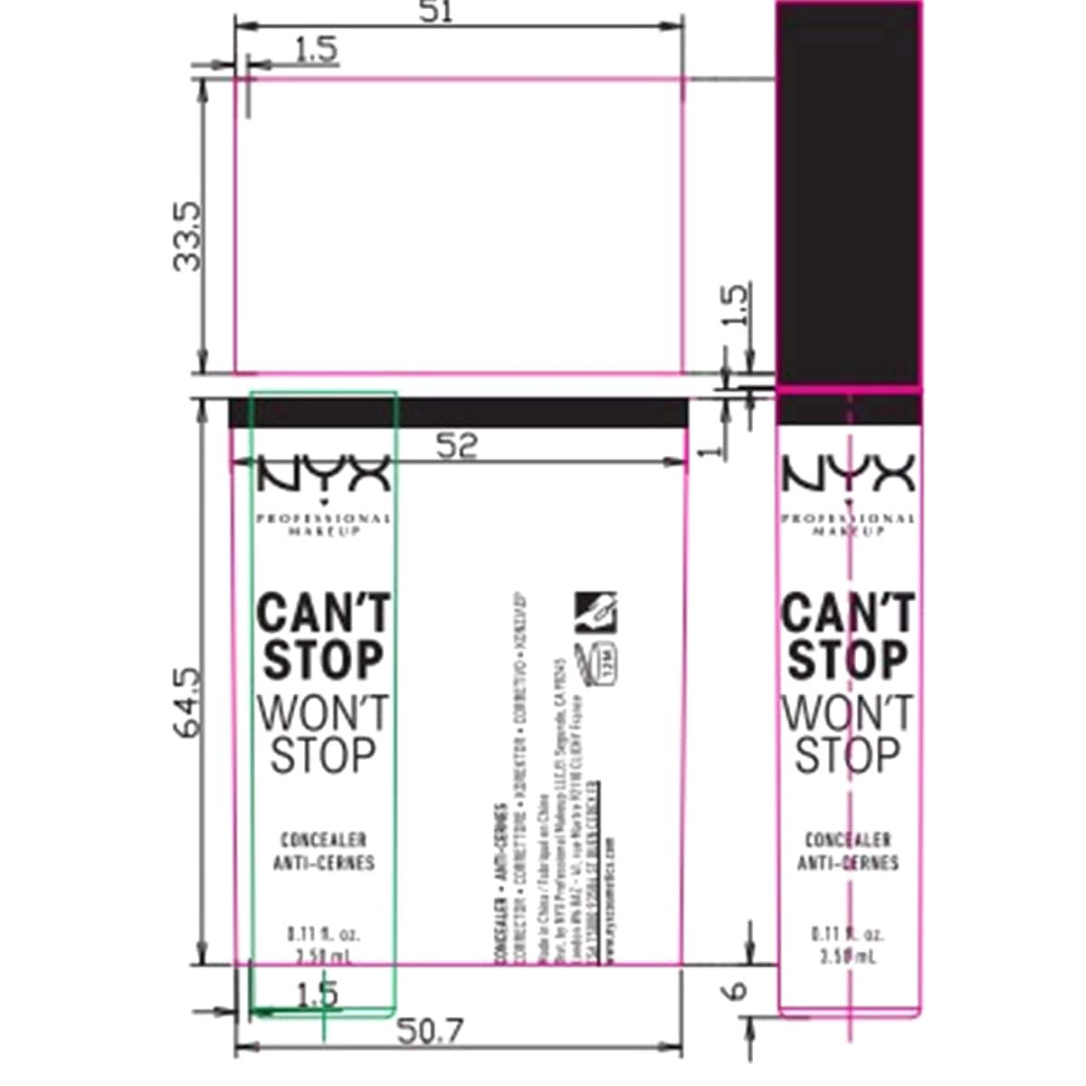 slide 4 of 5, NYX Professional Makeup Can't Stop Won't Stop Contour Concealer, Deep Espresso, 1 ct