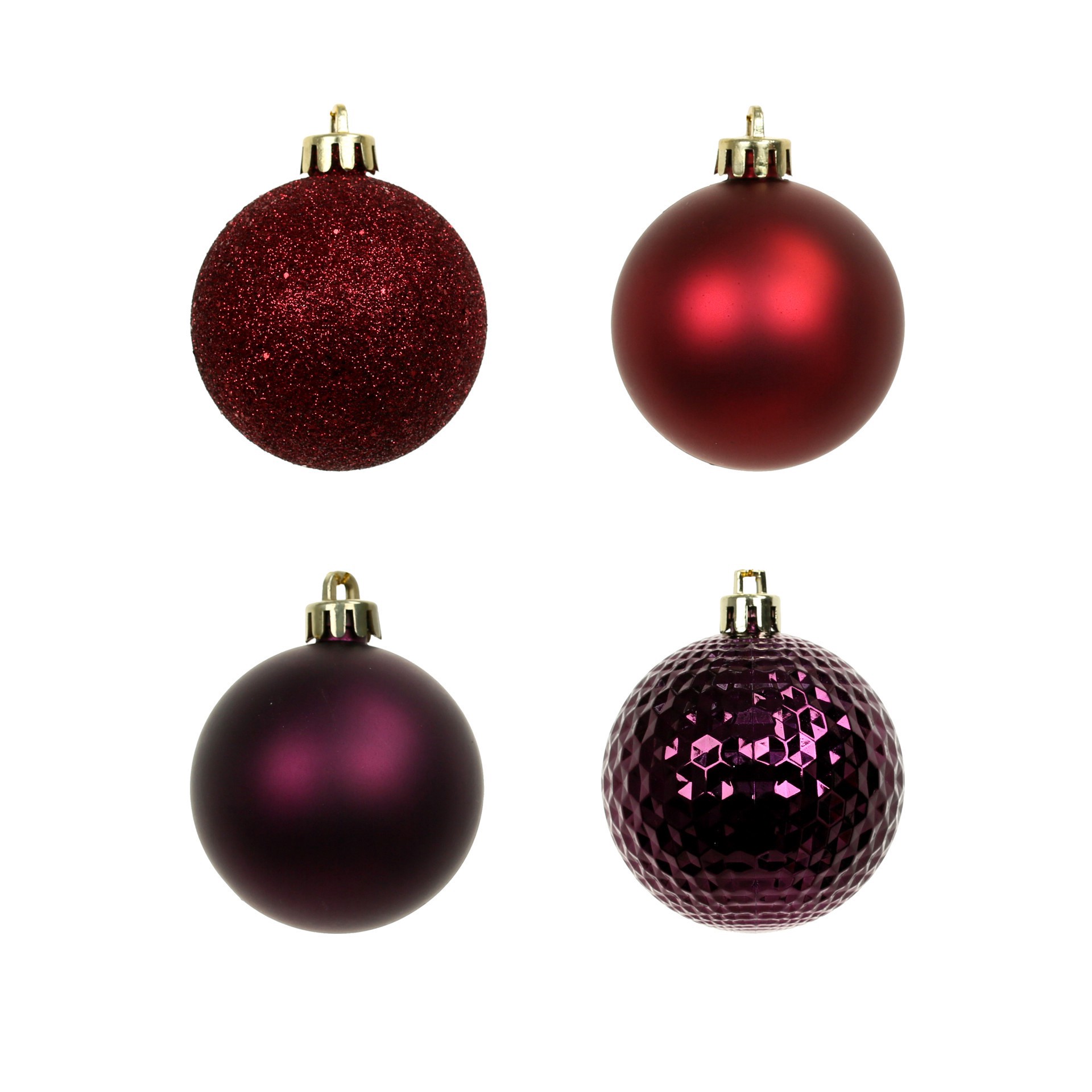 slide 3 of 3, 40 Pack 2" Berry Solid & Glitter Shatterproof Ball Ornaments By Ashland, 40 ct