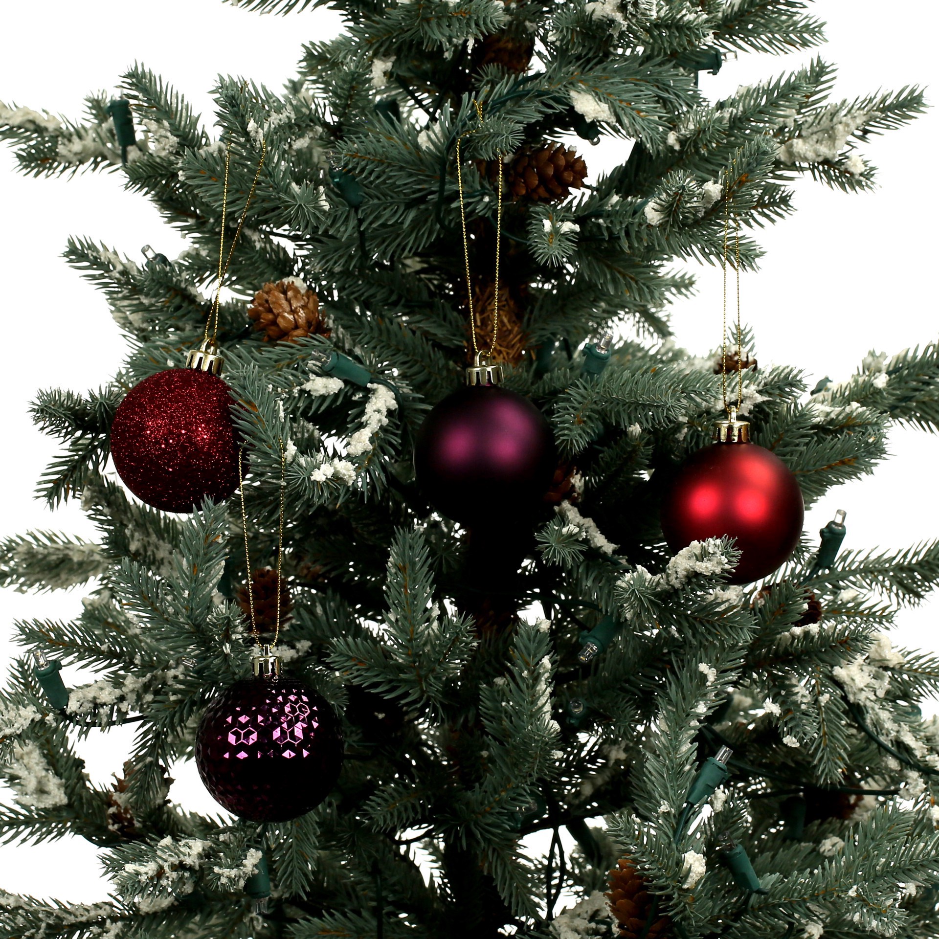 slide 2 of 3, 40 Pack 2" Berry Solid & Glitter Shatterproof Ball Ornaments By Ashland, 40 ct