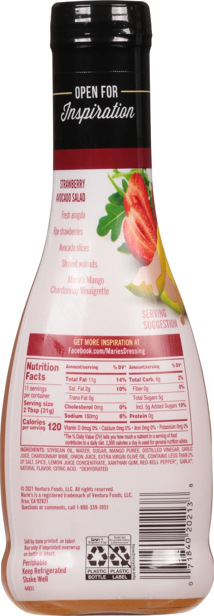 slide 9 of 13, Marie's Mango Chardonnay Vinaigrette 11.5 fl oz, 11.5 fl oz