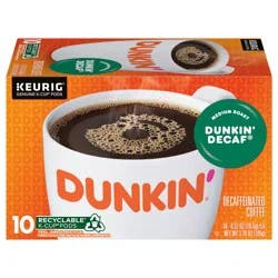 Dunkin'' Dunkin'’ Decaf Medium Roast Coffee, Keurig K-Cup Pods, 10 Count Box