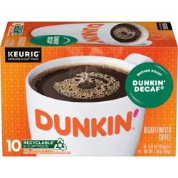 Dunkin'' Dunkin'’ Decaf Medium Roast Coffee, Keurig K-Cup Pods, 10 Count Box