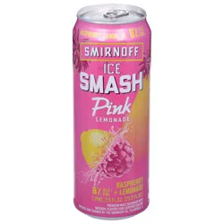 Smirnoff Smash Pink Premium Raspberry + Lemonade Malt Beverage 23.5 fl oz