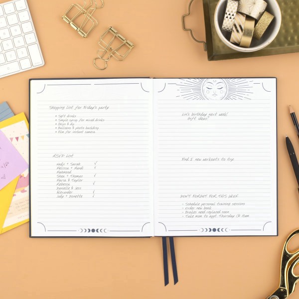 slide 2 of 6, Cambridge® Solstice Journal, 8"" x 10"", Legal Rule, 96 Sheets, Navy/Gold, 1 ct