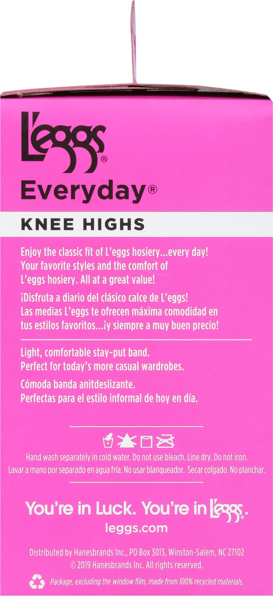 slide 2 of 9, L'Eggs Off Black Knee High Sheer Toe, 10 ct