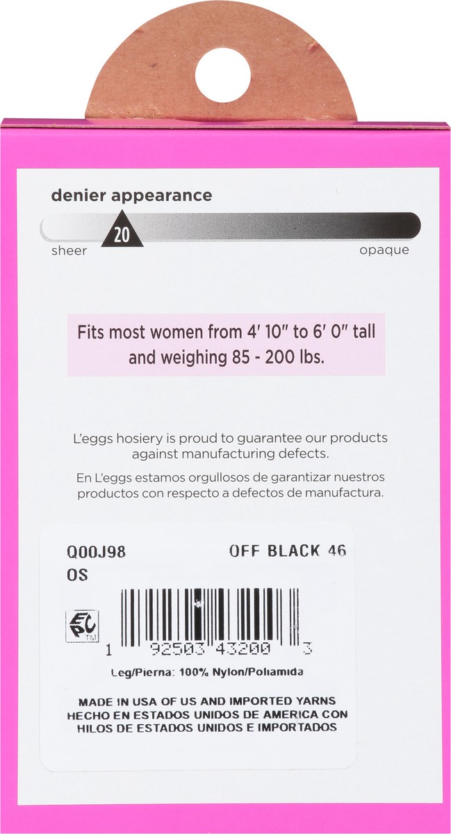slide 4 of 9, L'Eggs Off Black Knee High Sheer Toe, 10 ct