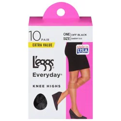 L'Eggs Off Black Knee High Sheer Toe
