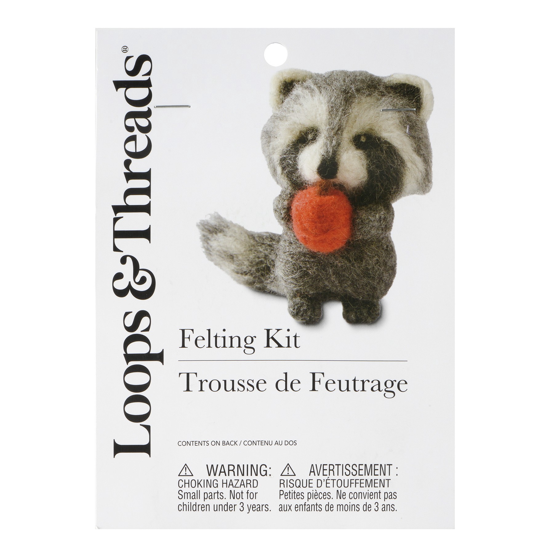 slide 3 of 4, Raccoon Felting Kit By Loops & Threads, 3 in