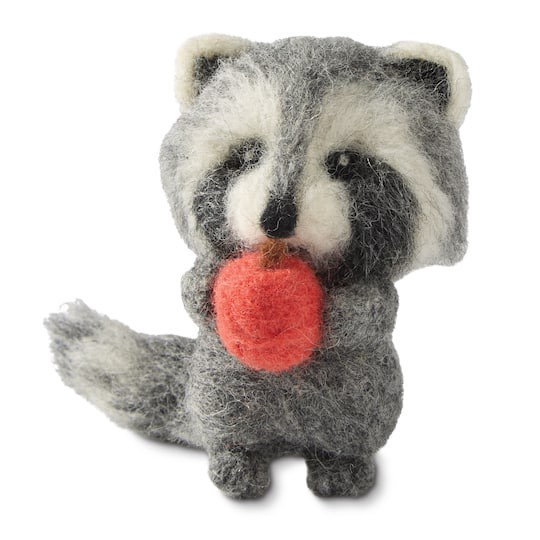 slide 1 of 4, Raccoon Felting Kit By Loops & Threads, 3 in