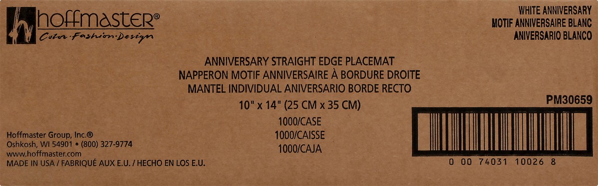 slide 9 of 11, Hoffmaster Straight Edge White Anniversary Placemat 1000 ea, 1000 ct