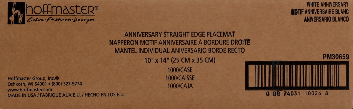 slide 2 of 11, Hoffmaster Straight Edge White Anniversary Placemat 1000 ea, 1000 ct