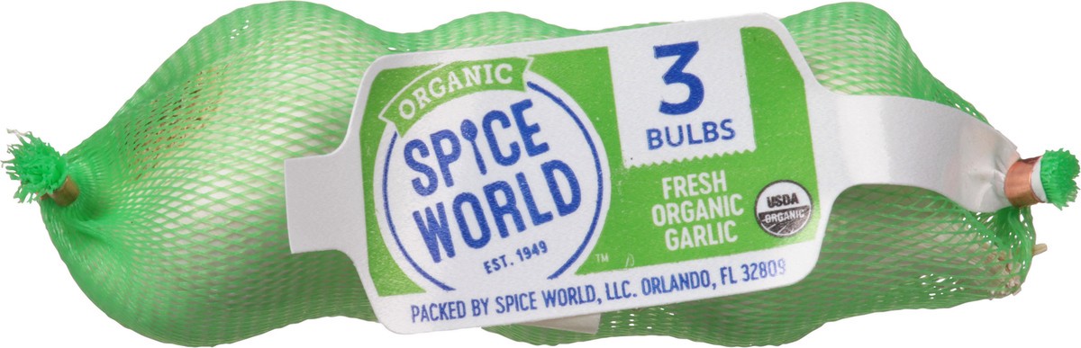 slide 1 of 9, Spice World Fresh Organic Garlic 3 Bulbs, 3 ct