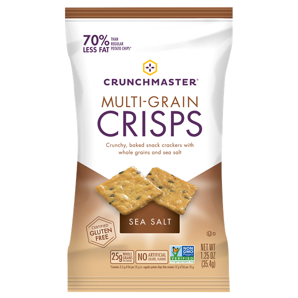 slide 1 of 1, Crunchmaster Multi-Grain Crisps, Sea Salt, 1.25 oz