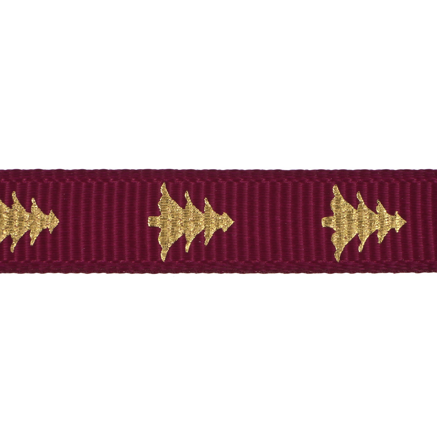 slide 2 of 3, 3/8" X 12ft. Gold Tree On Burgundy Ribbon By Celebrate It Christmas, 3/8 in x 12 ft