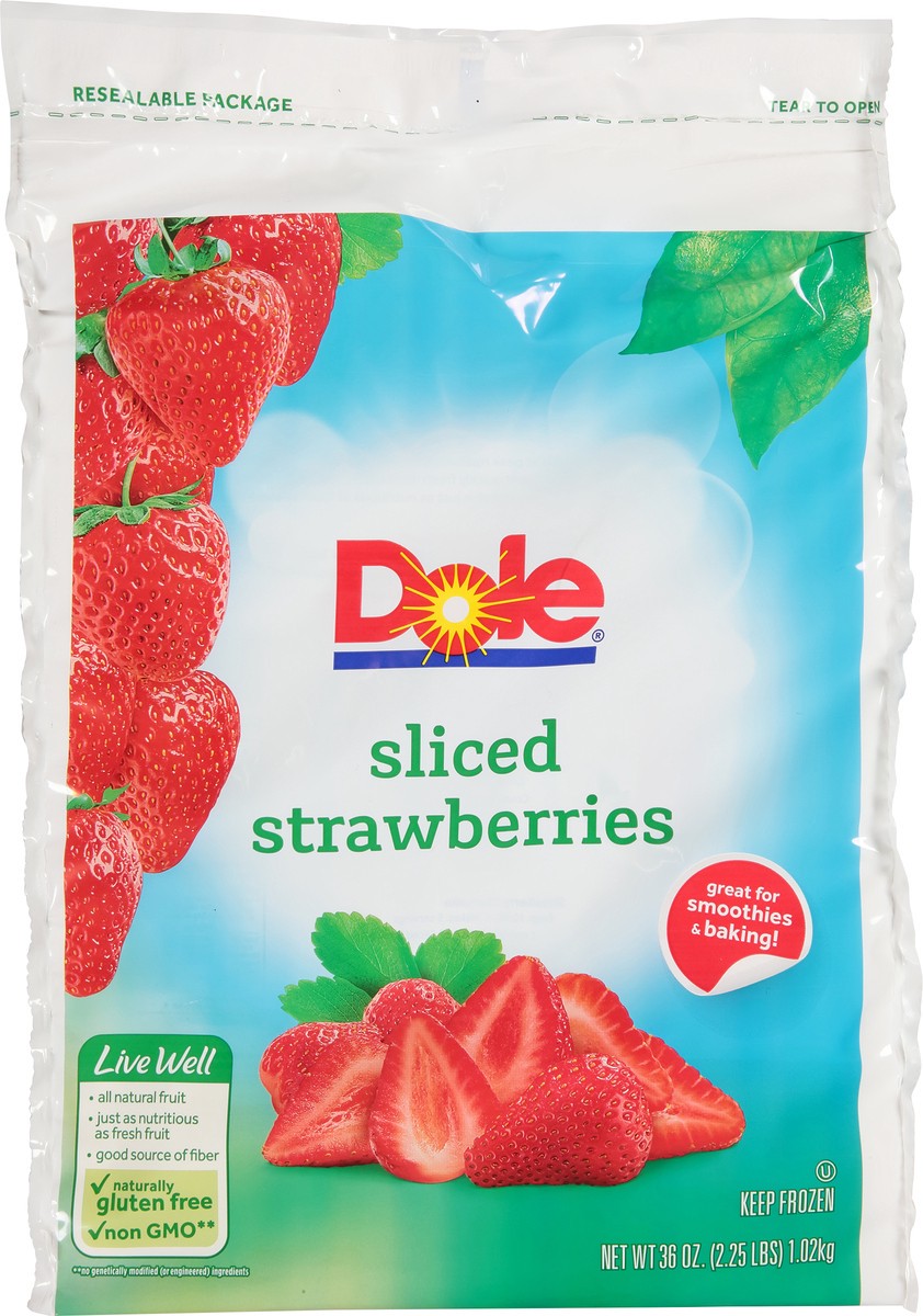 slide 2 of 10, Dole Sliced Frozen Strawberries 36 oz. Bag, 36 oz