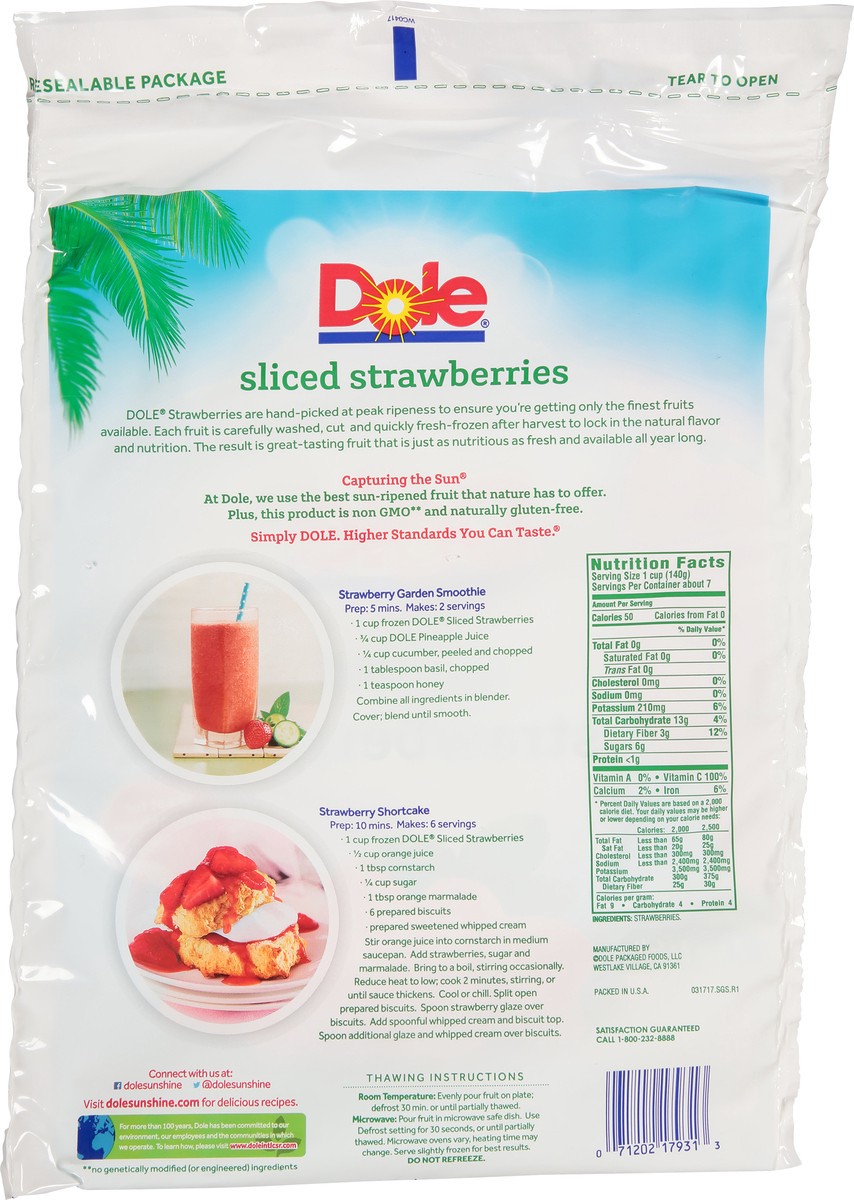 slide 3 of 10, Dole Sliced Frozen Strawberries 36 oz. Bag, 36 oz