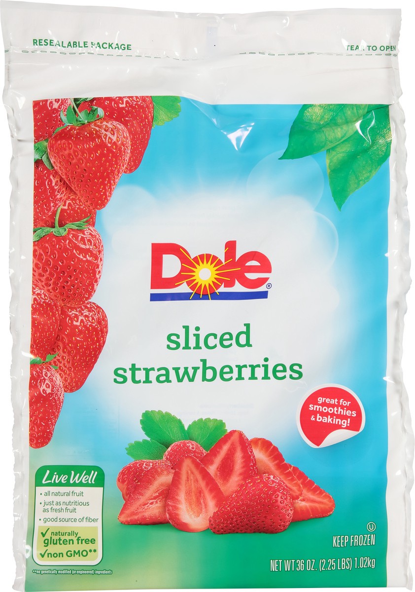 slide 9 of 10, Dole Sliced Frozen Strawberries 36 oz. Bag, 36 oz