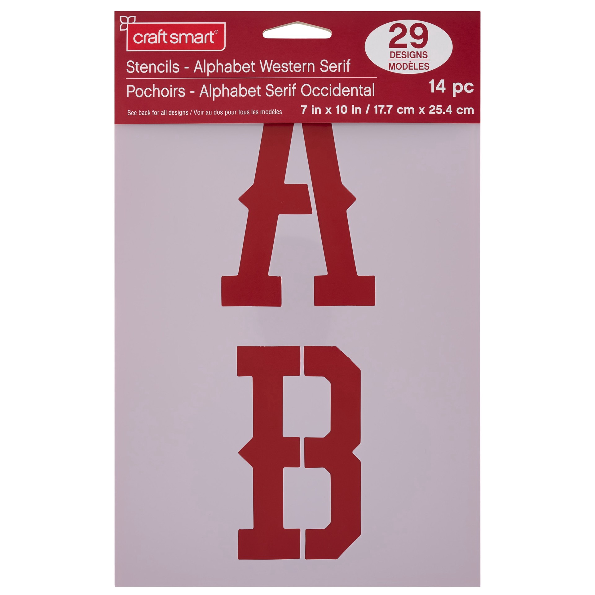 slide 2 of 4, 4" Western Alphabet Serif Stencils By Craft Smart, 4 in