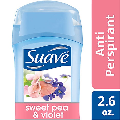 slide 1 of 1, Suave Antiperspirant Deodorant Invisible Solid Sweet Pea & Violet, 2.6 oz