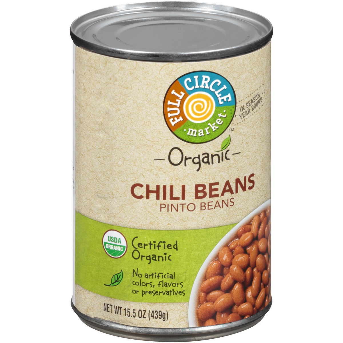 slide 6 of 9, Full Circle Market Chili Pinto Beans, 15.5 oz