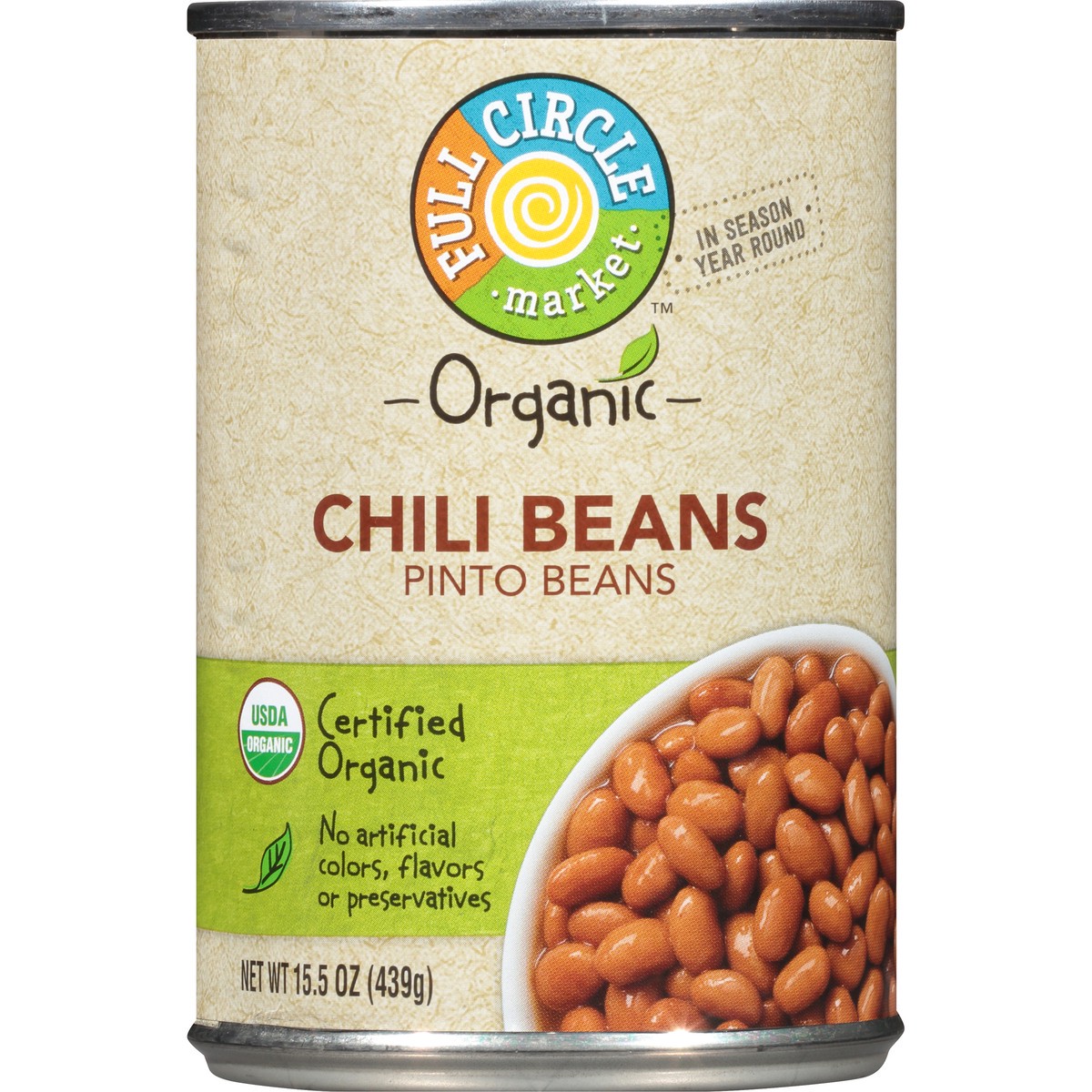 slide 8 of 9, Full Circle Market Chili Pinto Beans, 15.5 oz