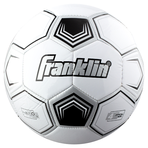 slide 1 of 1, Franklin Competition 100 Soccer Ball, Size 4, Black and White, 1 ct