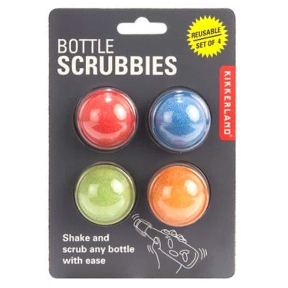 slide 1 of 4, Kikkerland Design Bottle Scrubbies, 4 ct