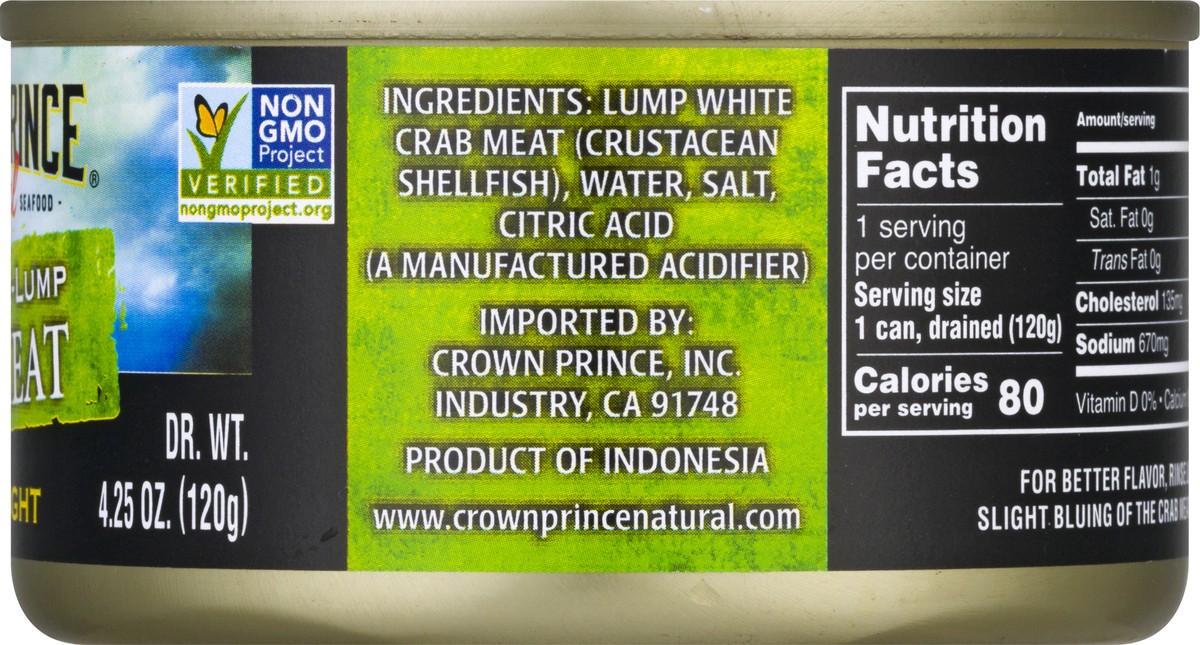 slide 2 of 9, Crown Prince Natural Wild Caught Fancy White-Lump Crab Meat 6 oz, 6 oz