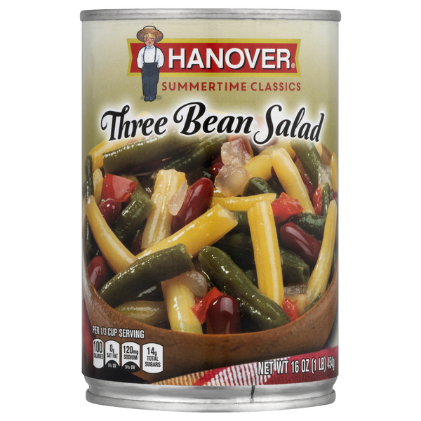 slide 1 of 2, Hanover Premium Three Bean Salad, 16 oz