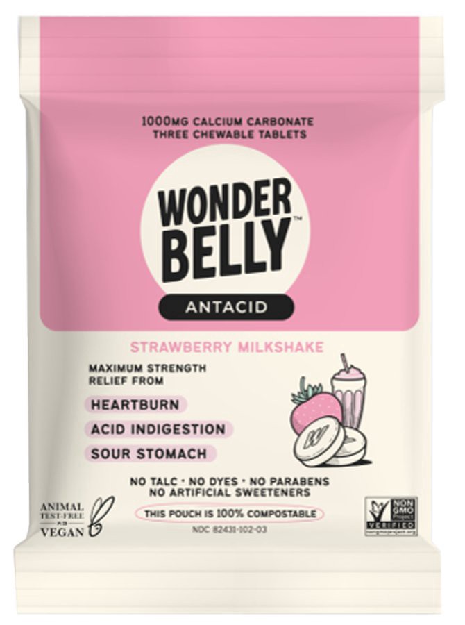 slide 1 of 1, Wonderbelly Strawberry Antacid Packet, 20 ct
