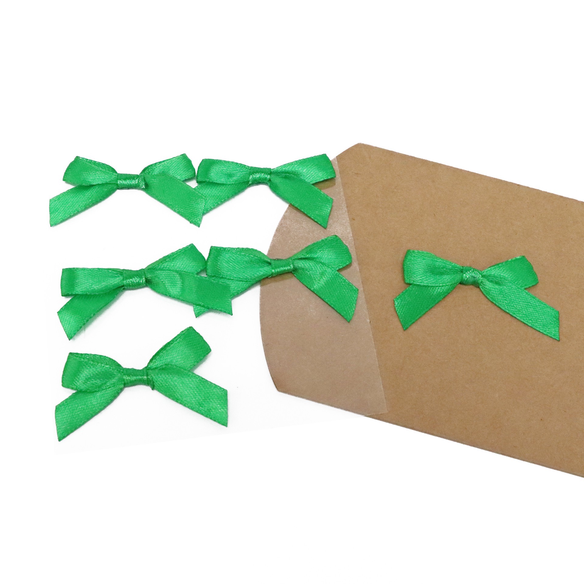 slide 4 of 4, Green Satin Bow Stickers By Recollections, 6 stickers
