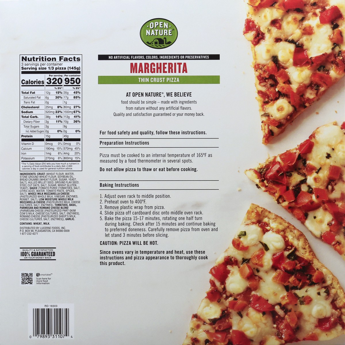 slide 5 of 13, Open Nature Margherita Thin Crust Pizza, 15.3 oz