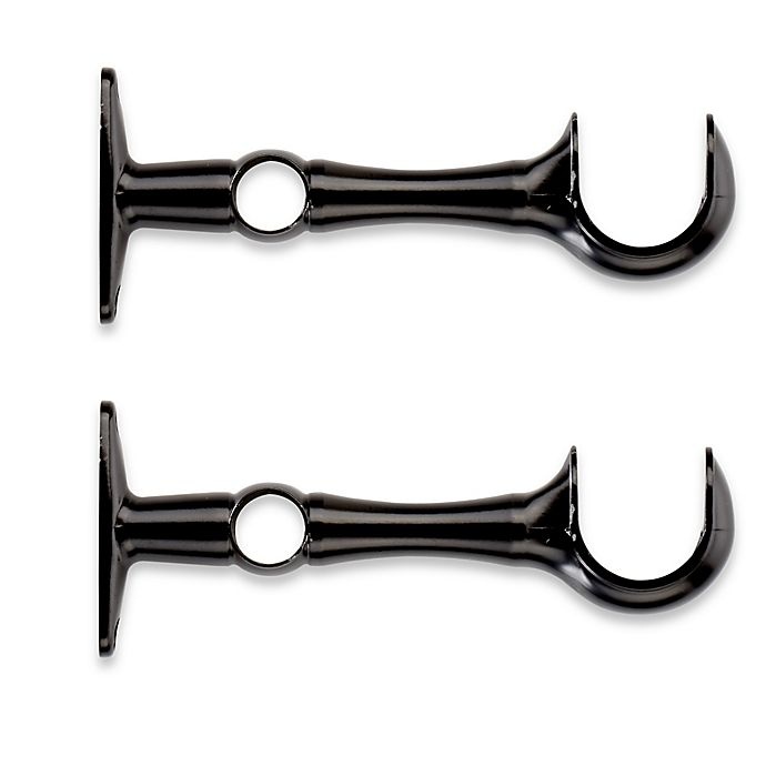 Cambria Premier Window Curtain Double Replacement Brackets Black 1 ct