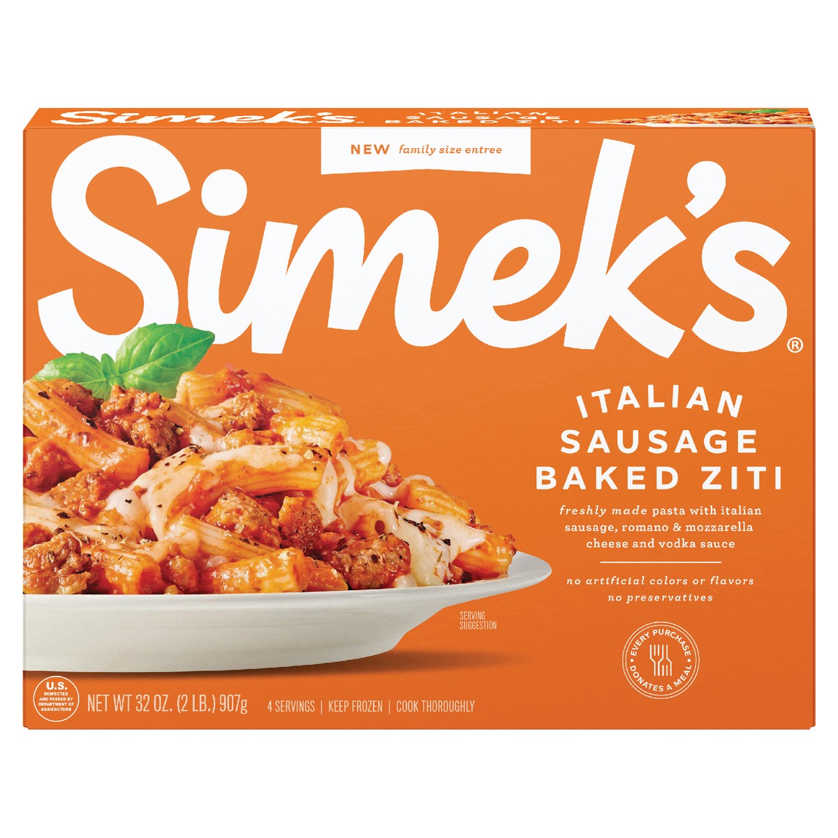 slide 5 of 9, Simek's Baked Ziti, Italian Sausage, Family Size, 32 oz