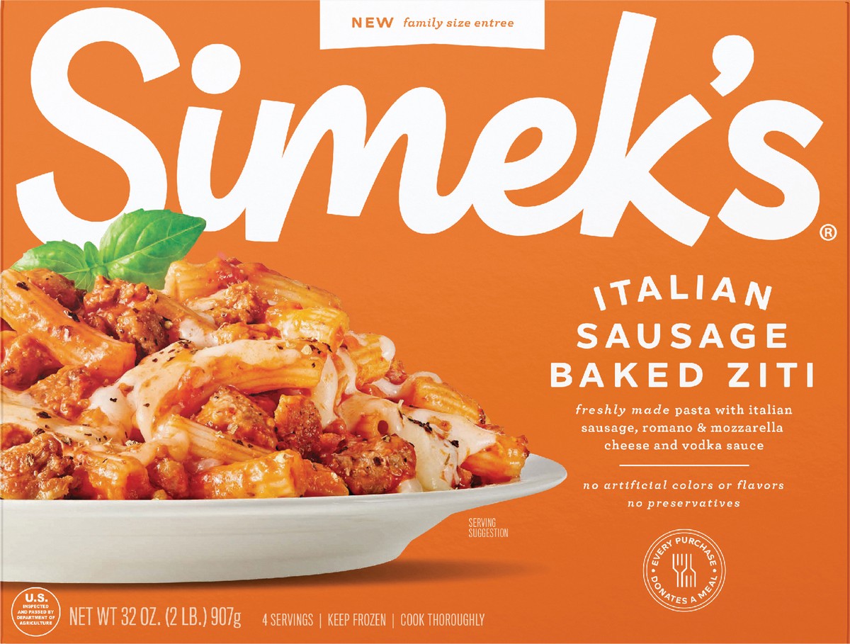 slide 7 of 9, Simek's Baked Ziti, Italian Sausage, Family Size, 32 oz