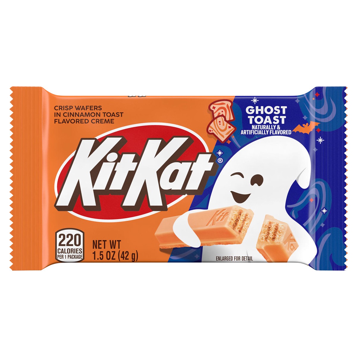 slide 1 of 7, KIT KAT Cinnamon Toast Flavored Creme Wafer Snack Size, Halloween Candy Bar, 1.5 oz, 1.5 oz