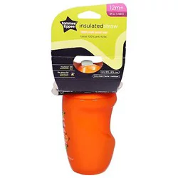 Tommee Tippee Insulated Non Spill Straw Cup 12m Plus Toddler Training Drinking Bottle - 9 Oz