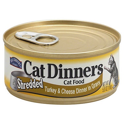 slide 1 of 1, Hill Country Fare Cat Dinners Shredded Turkey and Cheese Dinner in Gravy, 5.5 oz