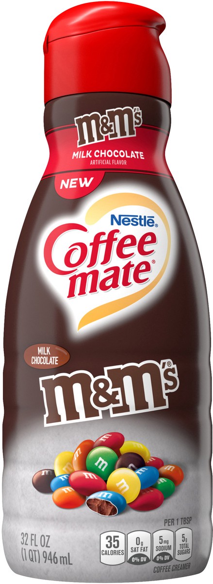 slide 3 of 7, Coffee mate Nestle Coffee mate M&M's Milk Chocolate Liquid Coffee Creamer, 32 oz