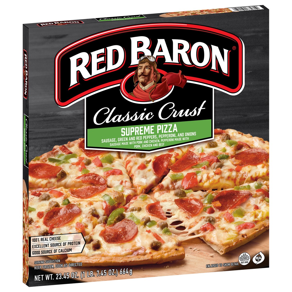 slide 2 of 9, Red Baron Classic Supreme Frozen Pizza - 23.45oz, 23.45 oz