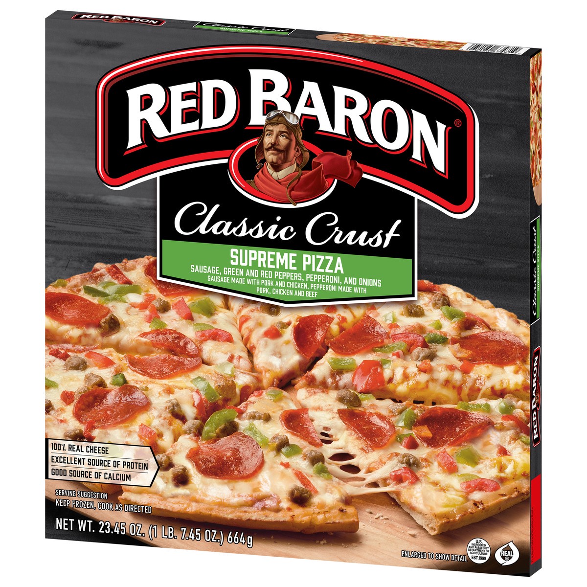 slide 3 of 9, Red Baron Classic Supreme Frozen Pizza - 23.45oz, 23.45 oz