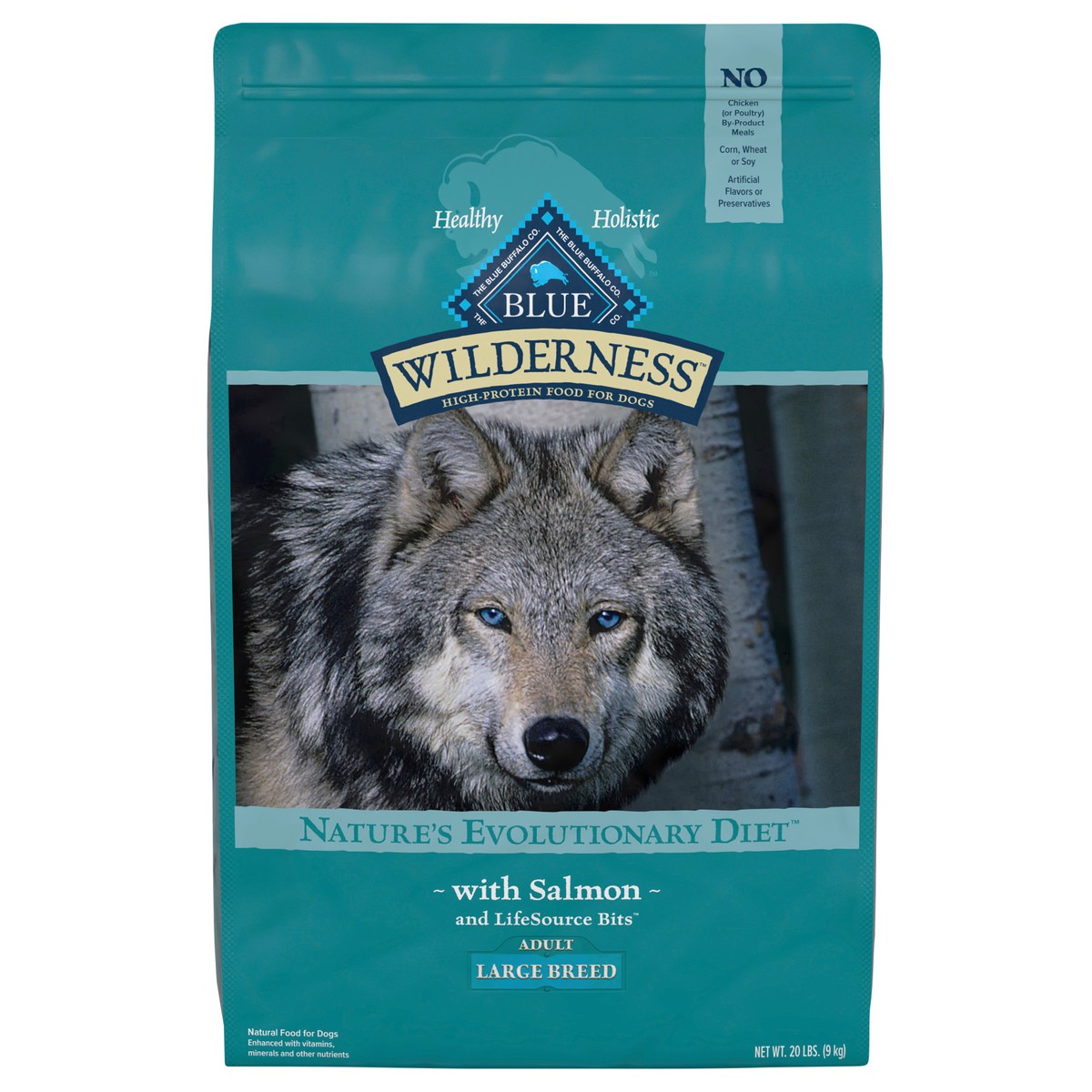 slide 12 of 13, Blue Buffalo Wilderness High Protein, Natural Adult Large Breed Dry Dog Food, Salmon 20-lb, 20 lb