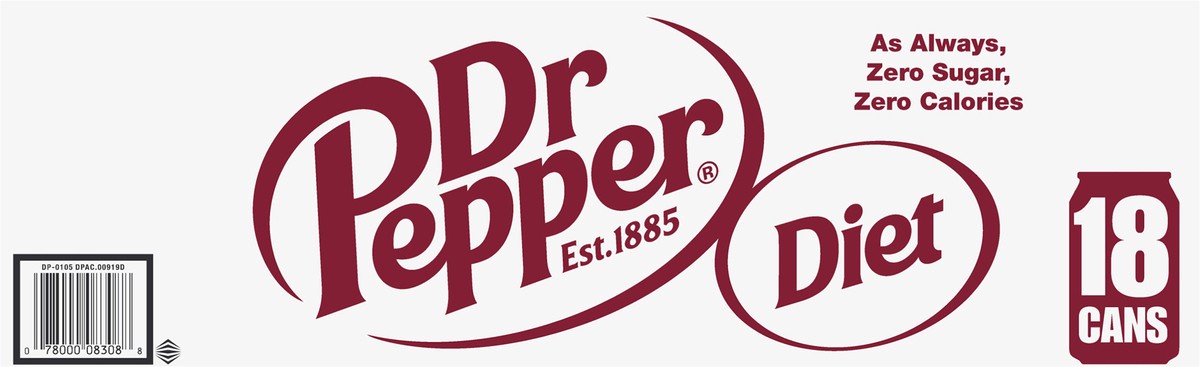 slide 4 of 7, Dr Pepper Diet, 18 cans / 12 fl oz