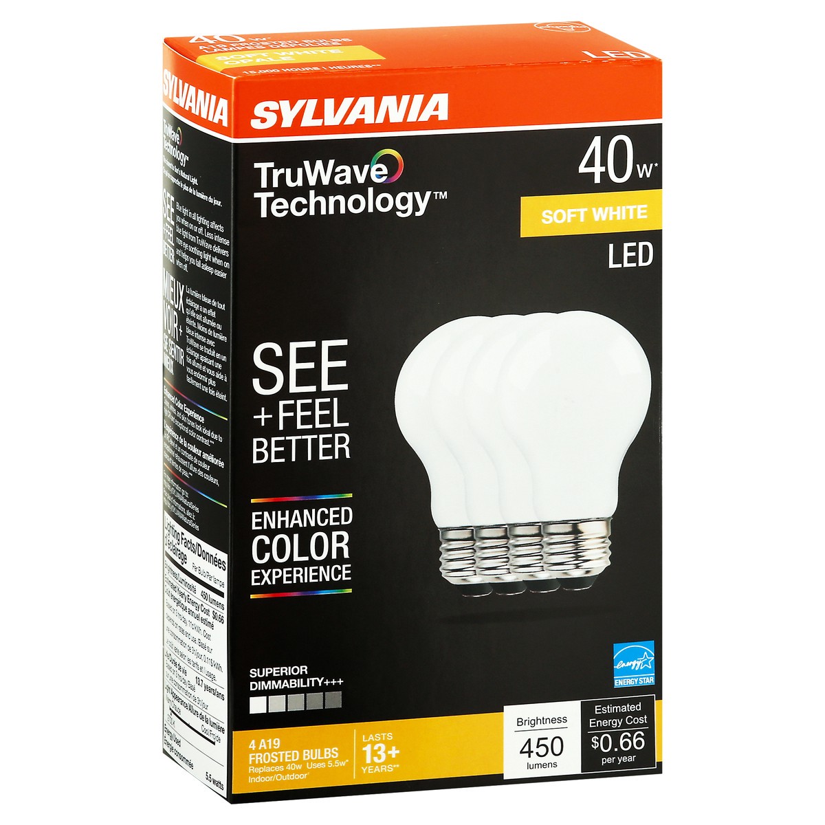 slide 5 of 9, Sylvania TruWave Technology 5.5 Watts Soft White LED Light Bulbs 4 ea, 4 ct